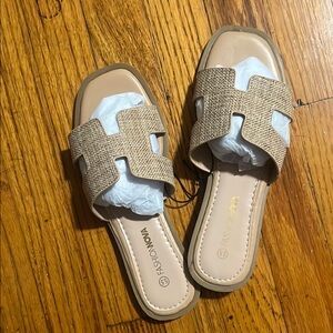 Fashion Nova Tan Strappy Sandals